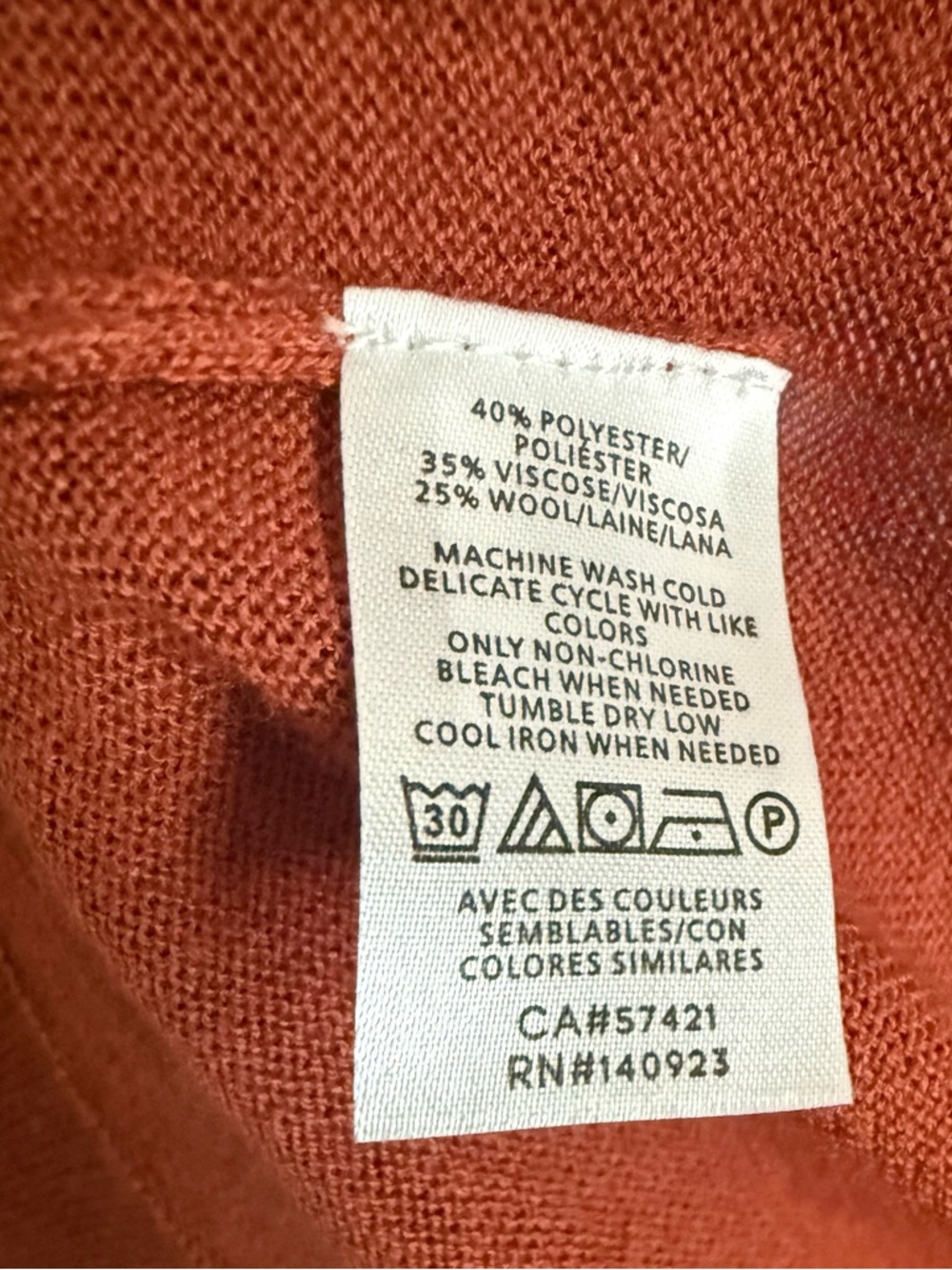 LOFT Rust Button-Front Long Cardigan - Picture 6 of 6